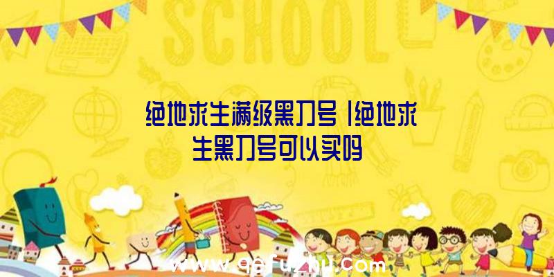 「绝地求生满级黑刀号」|绝地求生黑刀号可以买吗